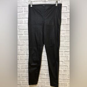 H&M Classic Black Women's Skinny dress pants- shine/leather look - size 4